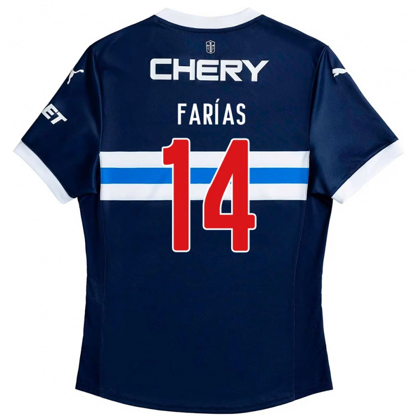Danxen Women Agustín Farías #14 Royal Blue White Away Jersey 2025/26 T-Shirt