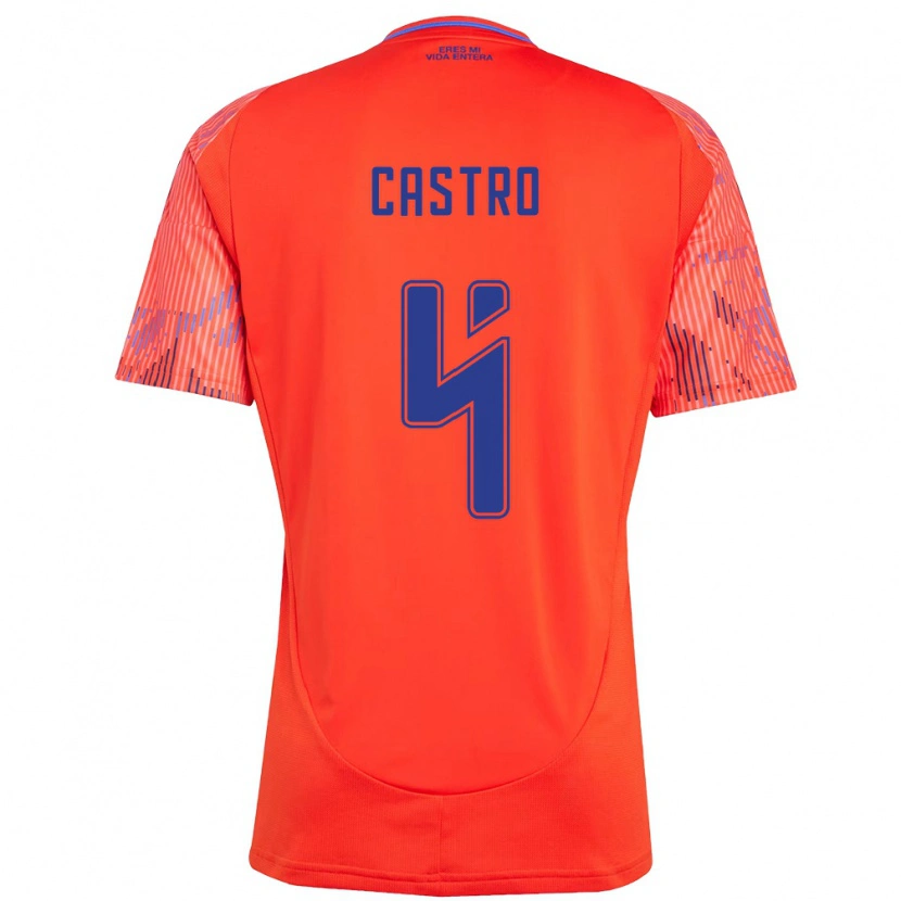 Danxen Women José Ignacio Castro #4 Orange Red Away Jersey 2025/26 T-Shirt