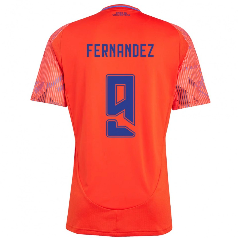 Danxen Women Leandro Fernández #9 Orange Red Away Jersey 2025/26 T-Shirt