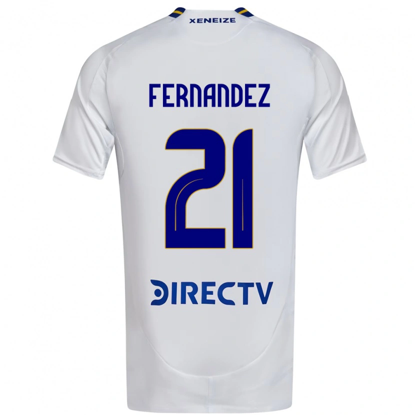 Danxen Women Ezequiel Fernandez #21 White Blue Away Jersey 2025/26 T-Shirt