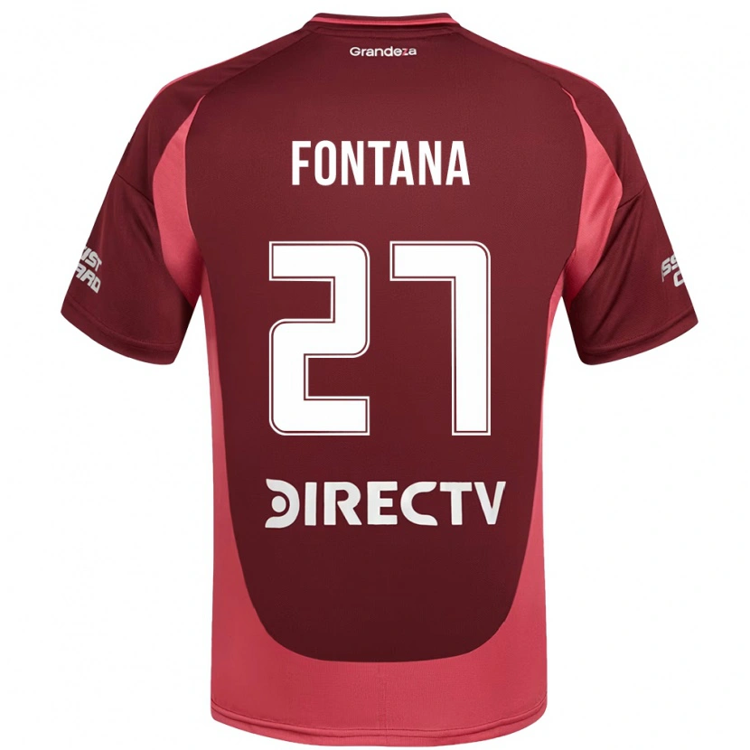 Danxen Women Agustin Fontana #27 Burgundy Magenta Away Jersey 2025/26 T-Shirt