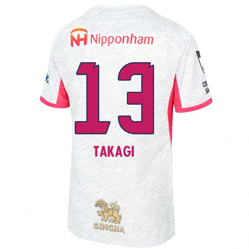 Danxen Women Toshiyuki Takagi #13 White Sakura Pink Away Jersey 2025/26 T-Shirt