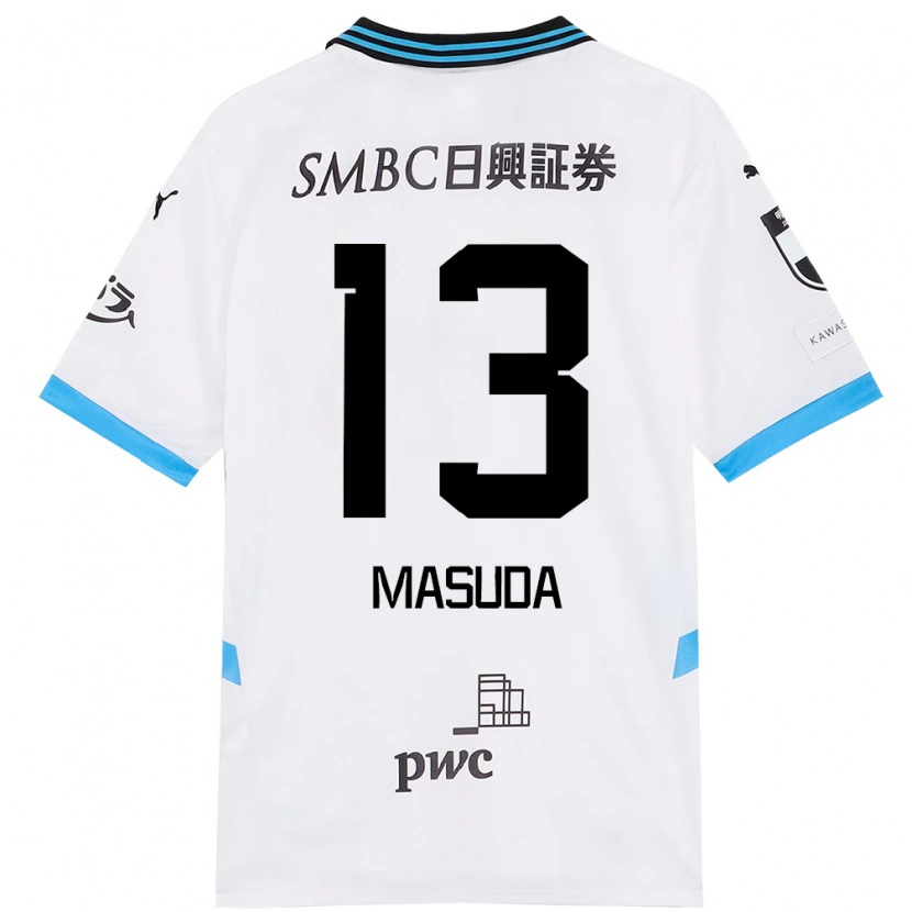 Danxen Women Hinata Masuda #13 White Sky Blue Away Jersey 2025/26 T-Shirt