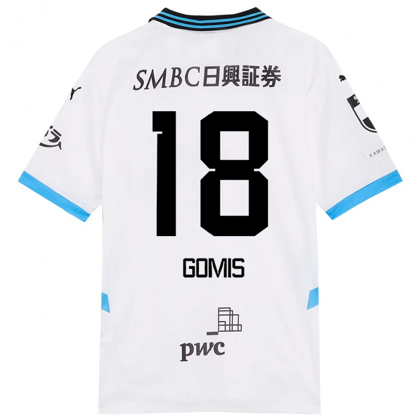 Danxen Women Bafétimbi Gomis #18 White Sky Blue Away Jersey 2025/26 T-Shirt