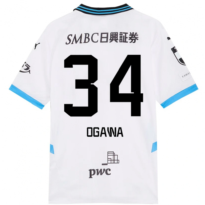 Danxen Women Hiroto Ogawa #34 White Sky Blue Away Jersey 2025/26 T-Shirt