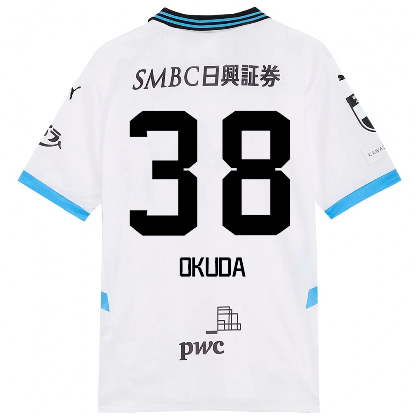 Danxen Women Yuma Okuda #38 White Sky Blue Away Jersey 2025/26 T-Shirt