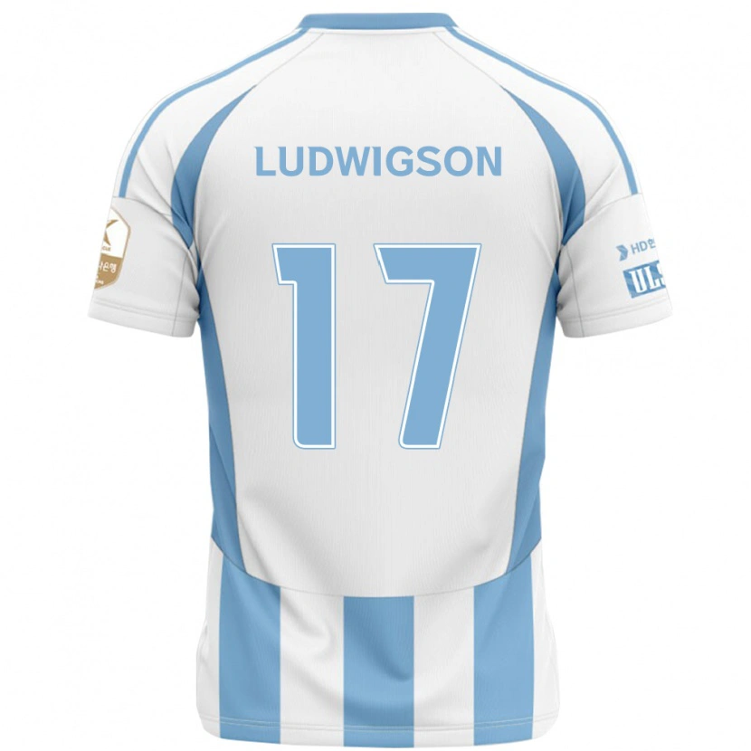 Danxen Women Gustav Ludwigson #17 White Sky Blue Away Jersey 2025/26 T-Shirt