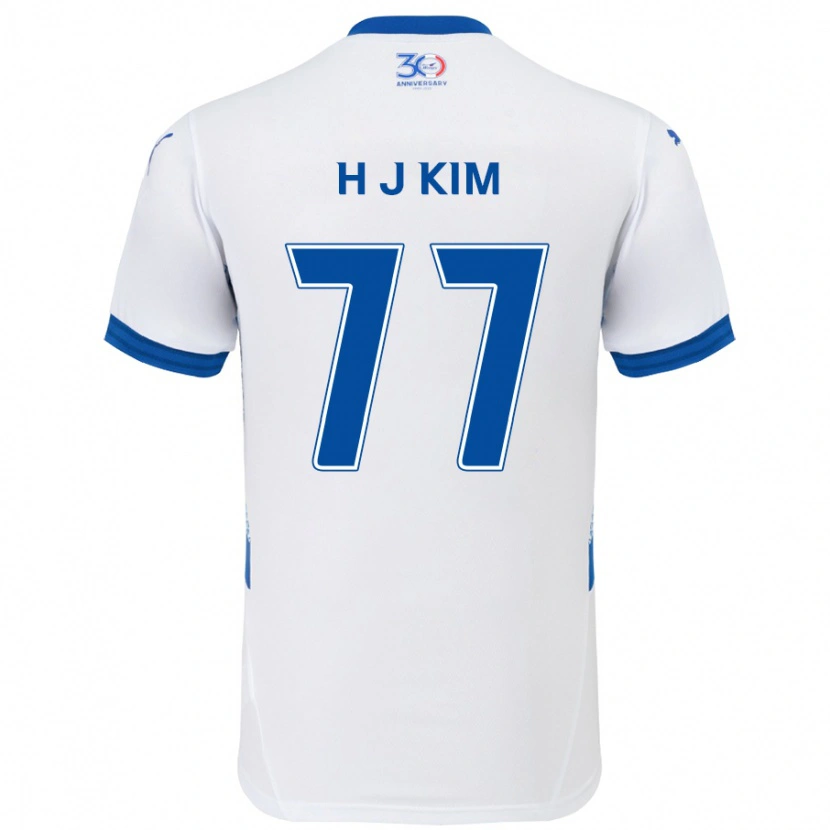 Danxen Women Ji-Hyun Kim #77 White Royal Blue Away Jersey 2025/26 T-Shirt