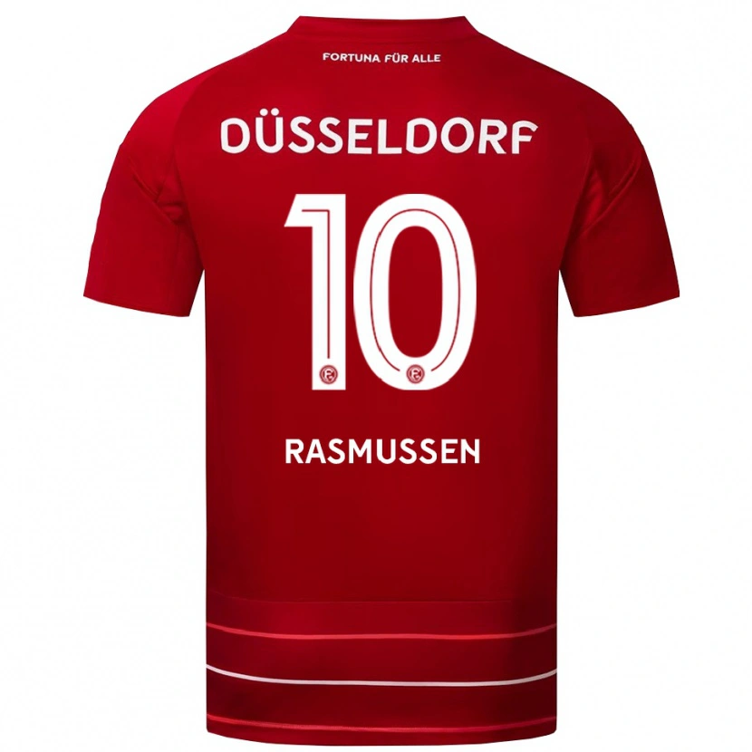 Danxen Women Christian Rasmussen #10 Red White Home Jersey 2025/26 T-Shirt