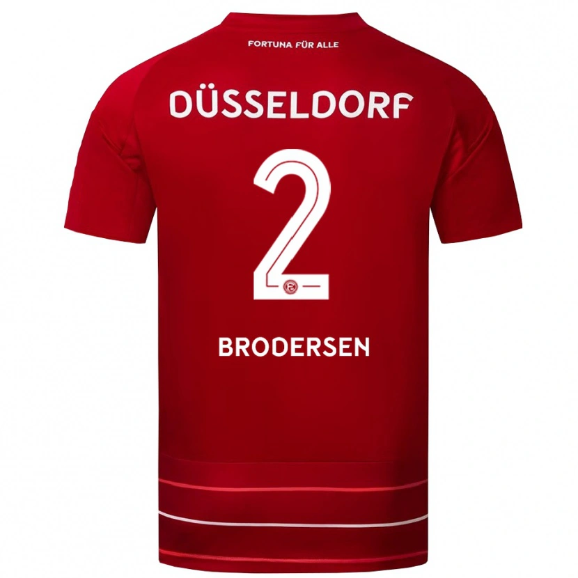 Danxen Women Leonard Brodersen #2 Red White Home Jersey 2025/26 T-Shirt