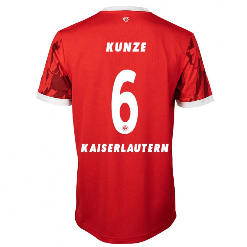 Danxen Women Fabian Kunze #6 Red White Home Jersey 2025/26 T-Shirt