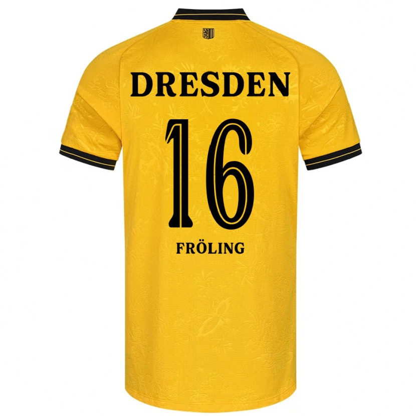 Danxen Women Nils Fröling #16 Yellow Black Home Jersey 2025/26 T-Shirt