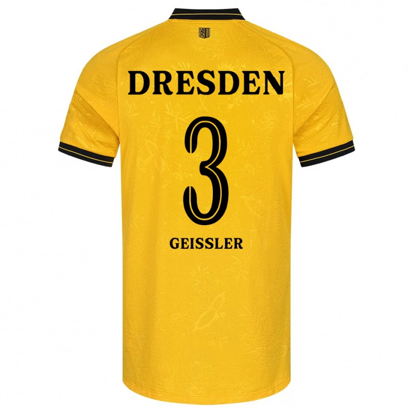 Danxen Women Jonathan Geißler #3 Yellow Black Home Jersey 2025/26 T-Shirt