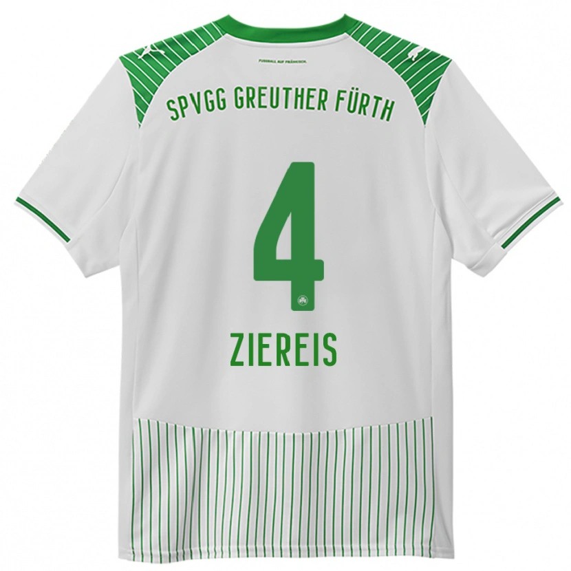 Danxen Women Philipp Ziereis #4 White Green Home Jersey 2025/26 T-Shirt