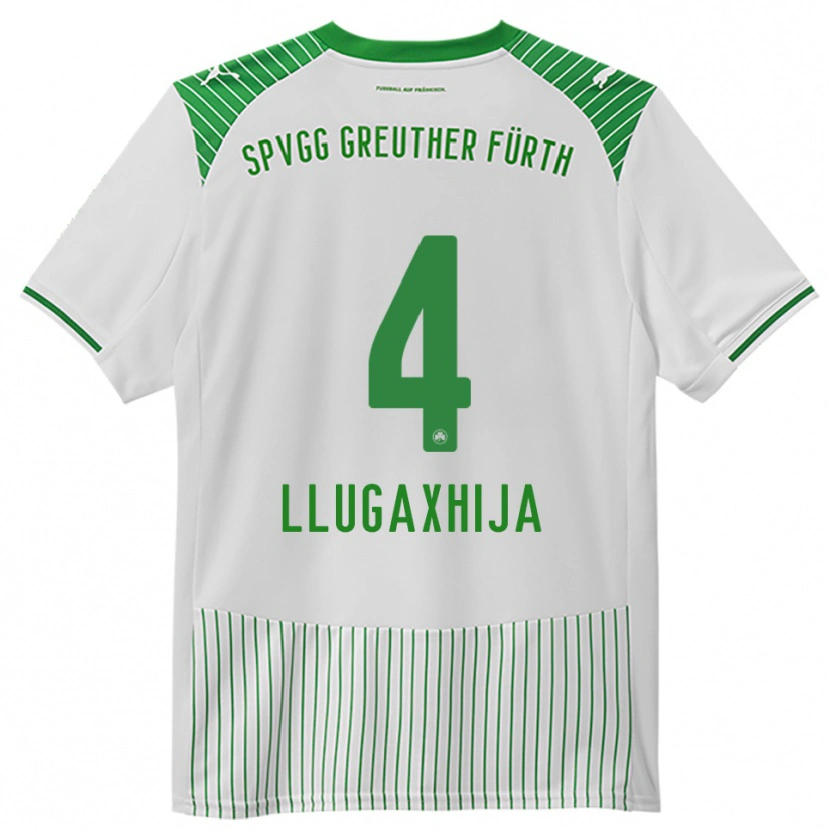 Danxen Women Florian Llugaxhija #4 White Green Home Jersey 2025/26 T-Shirt
