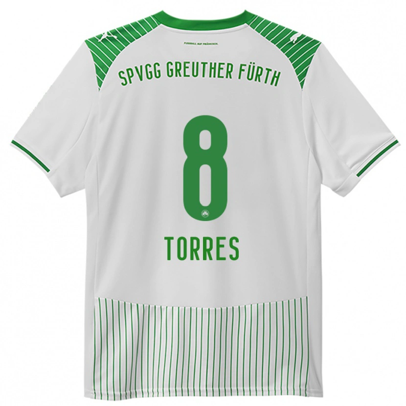 Danxen Women Lucas Torres #8 White Green Home Jersey 2025/26 T-Shirt