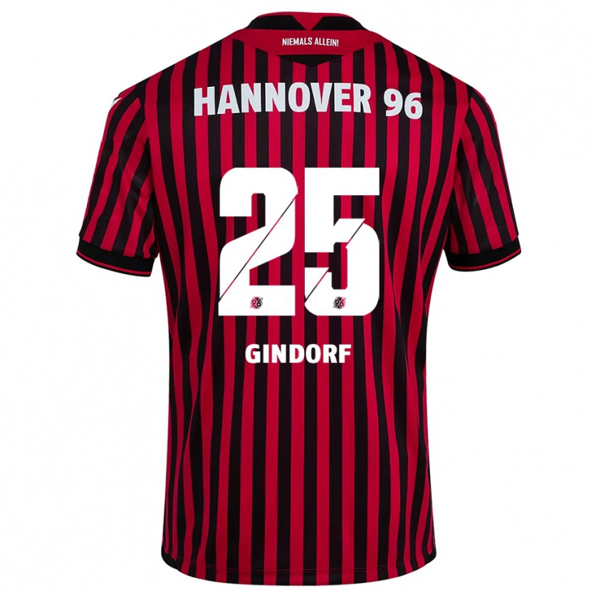 Danxen Women Lars Gindorf #25 Red Black Home Jersey 2025/26 T-Shirt