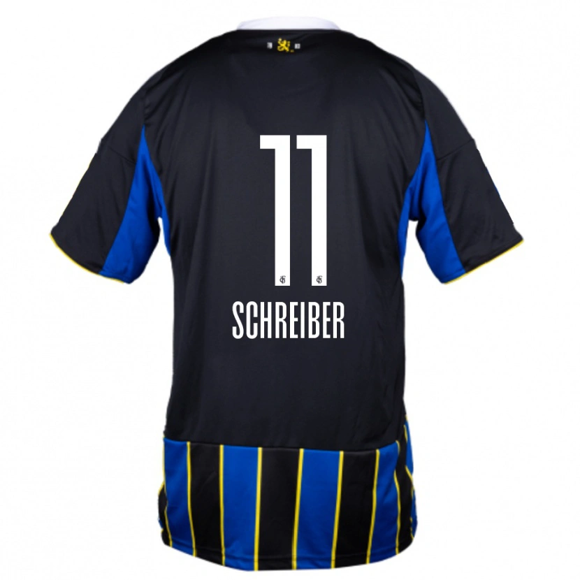 Danxen Women Colin Schreiber #11 Blue Black Yellow Home Jersey 2025/26 T-Shirt