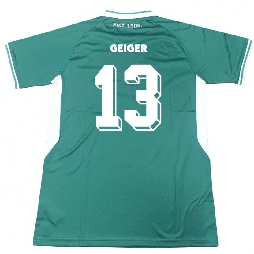 Danxen Women Luca Geiger #13 Green White Home Jersey 2025/26 T-Shirt