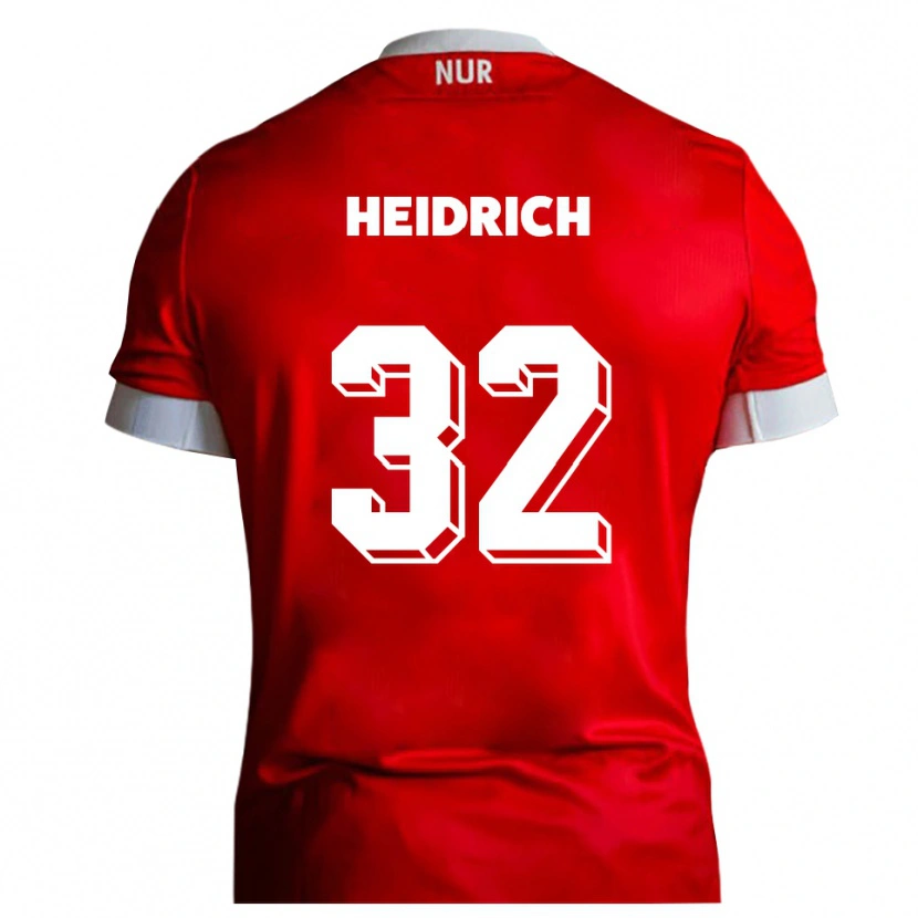 Danxen Women Finn Heidrich #32 Red White Home Jersey 2025/26 T-Shirt