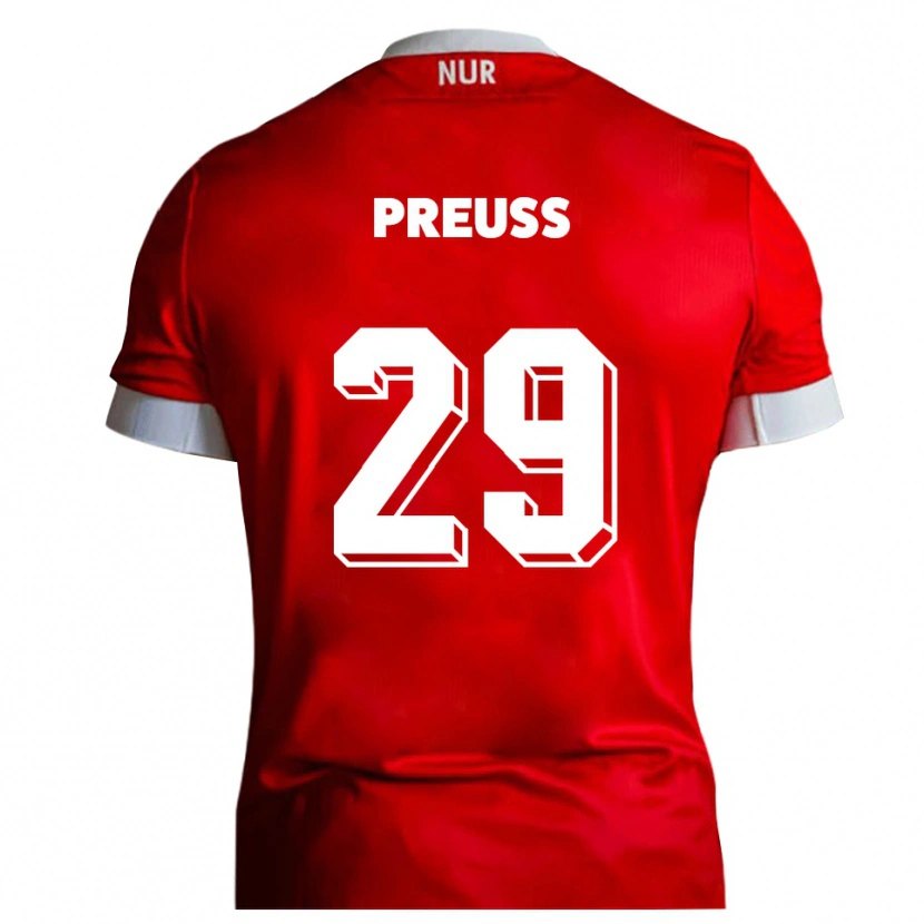 Danxen Women Marlon Preuß #29 Red White Home Jersey 2025/26 T-Shirt