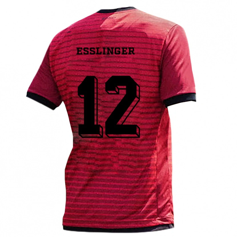 Danxen Women Rafael Eßlinger #12 Red Black Home Jersey 2025/26 T-Shirt