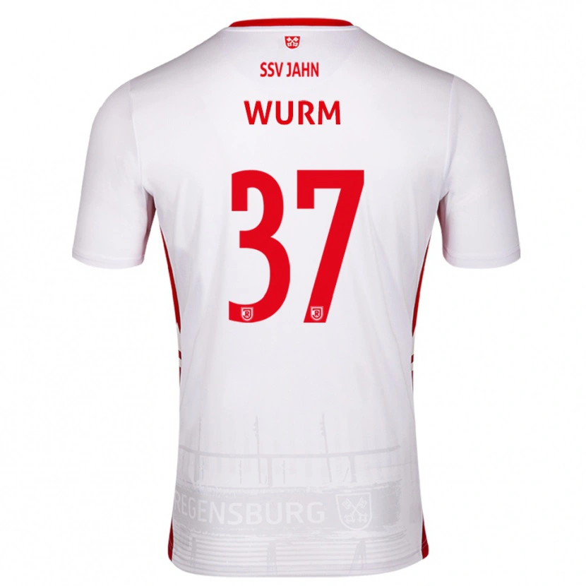 Danxen Women Leopold Wurm #37 White Red Home Jersey 2025/26 T-Shirt