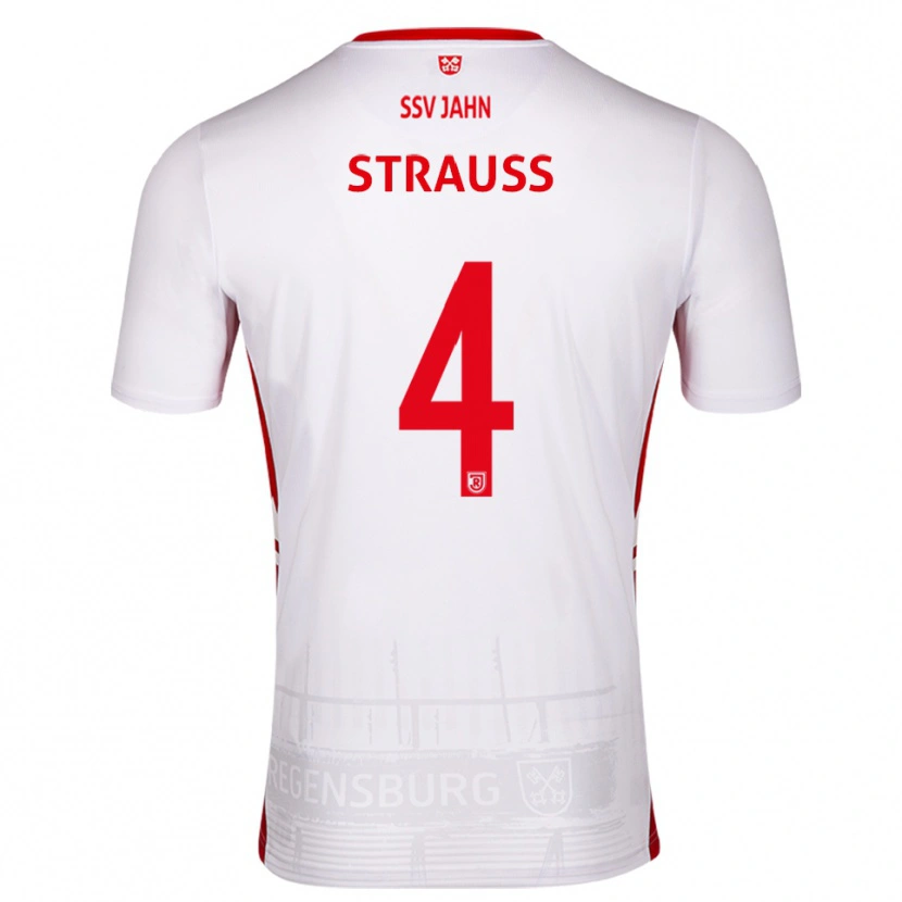 Danxen Women Felix Strauss #4 White Red Home Jersey 2025/26 T-Shirt