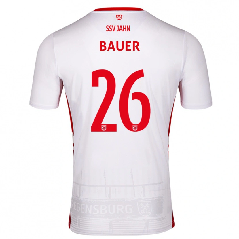 Danxen Women Benedikt Bauer #26 White Red Home Jersey 2025/26 T-Shirt