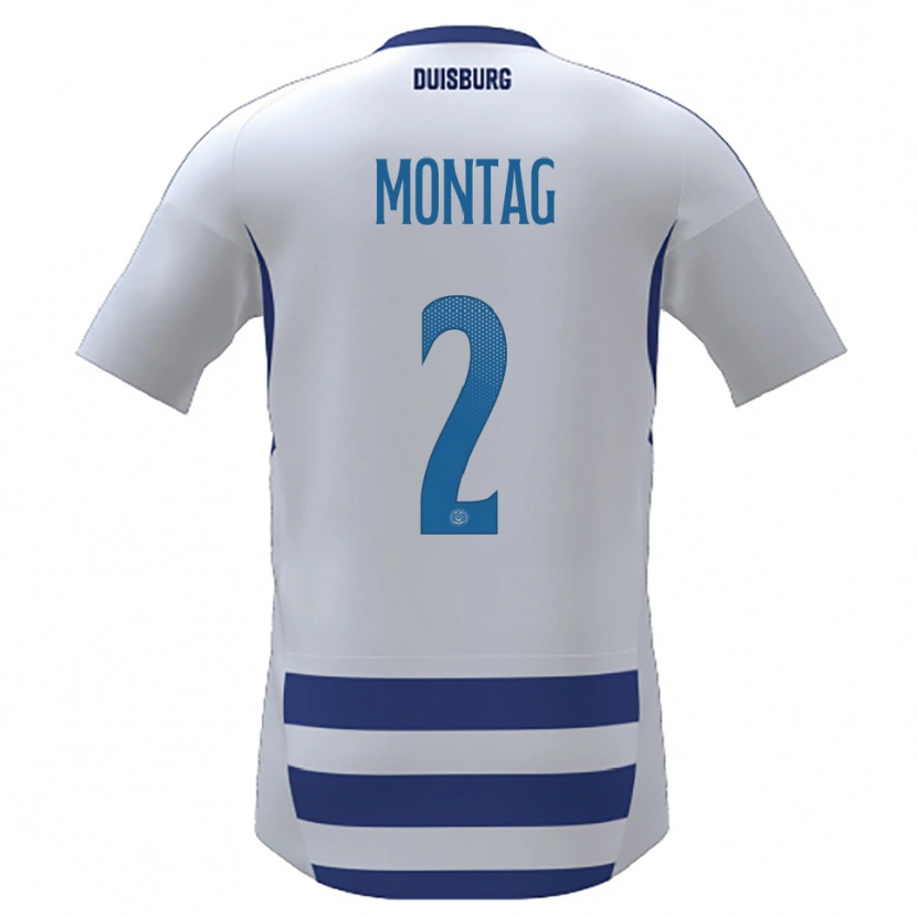 Danxen Women Moritz Montag #2 White Blue Home Jersey 2025/26 T-Shirt