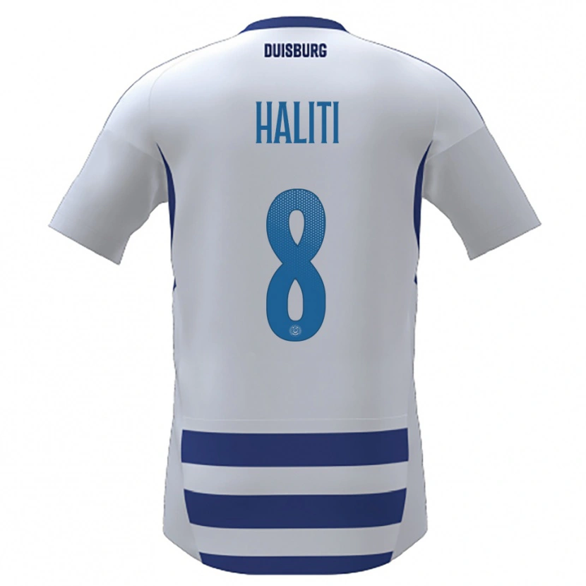 Danxen Women Lenart Haliti #8 White Blue Home Jersey 2025/26 T-Shirt