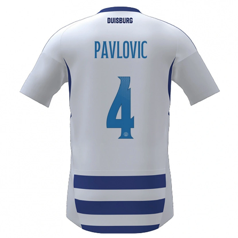 Danxen Women Marko Pavlovic #4 White Blue Home Jersey 2025/26 T-Shirt