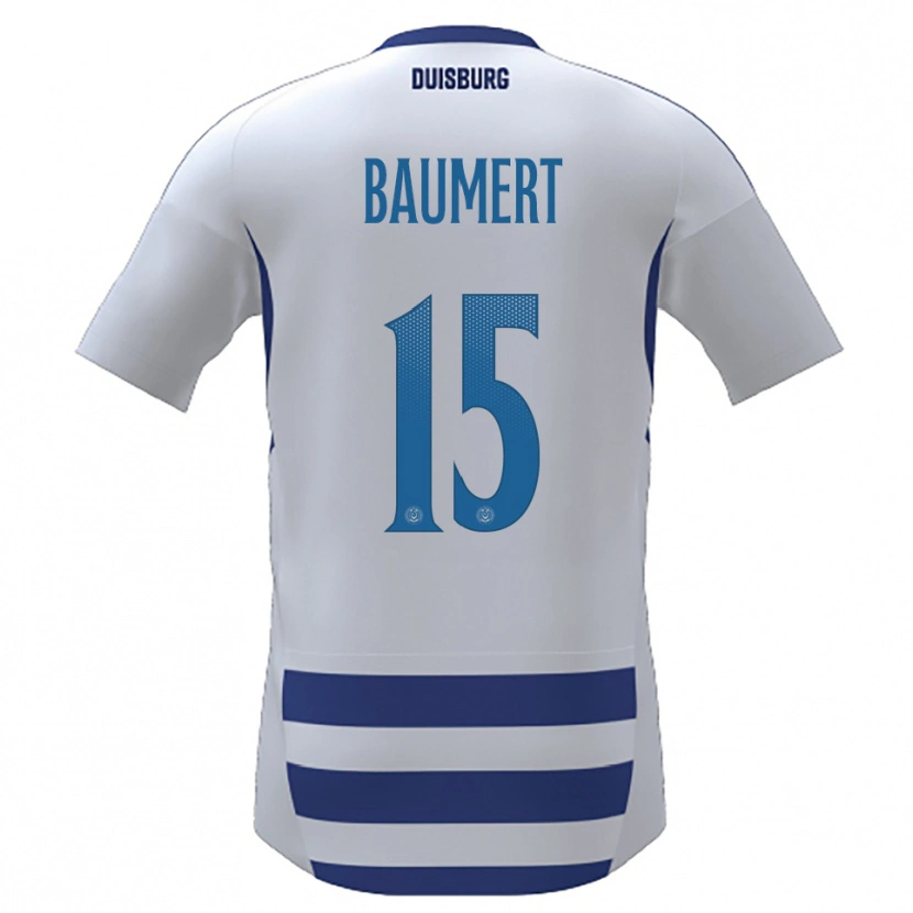 Danxen Women Moritz Baumert #15 White Blue Home Jersey 2025/26 T-Shirt