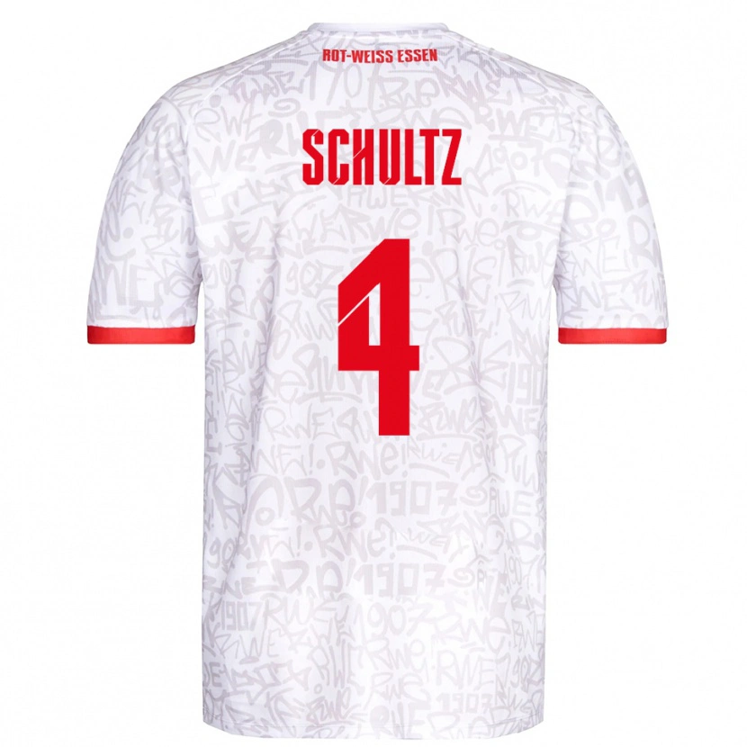 Danxen Women Michael Schultz #4 White Red Home Jersey 2025/26 T-Shirt