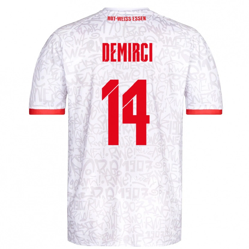 Danxen Women Mehmet Demirci #14 White Red Home Jersey 2025/26 T-Shirt