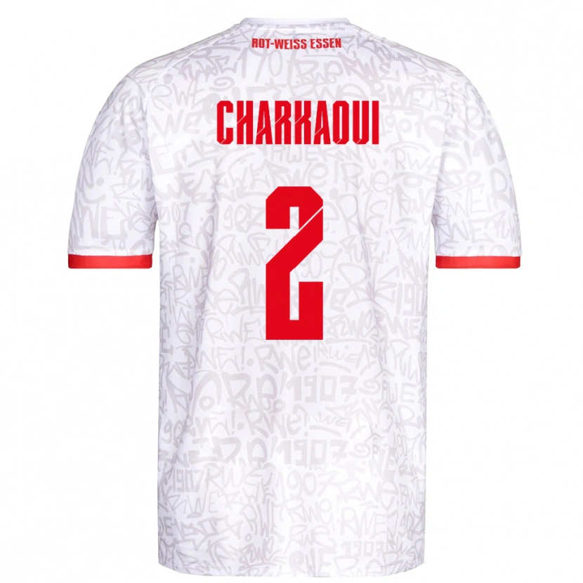 Danxen Women Bilal Charkaoui #2 White Red Home Jersey 2025/26 T-Shirt