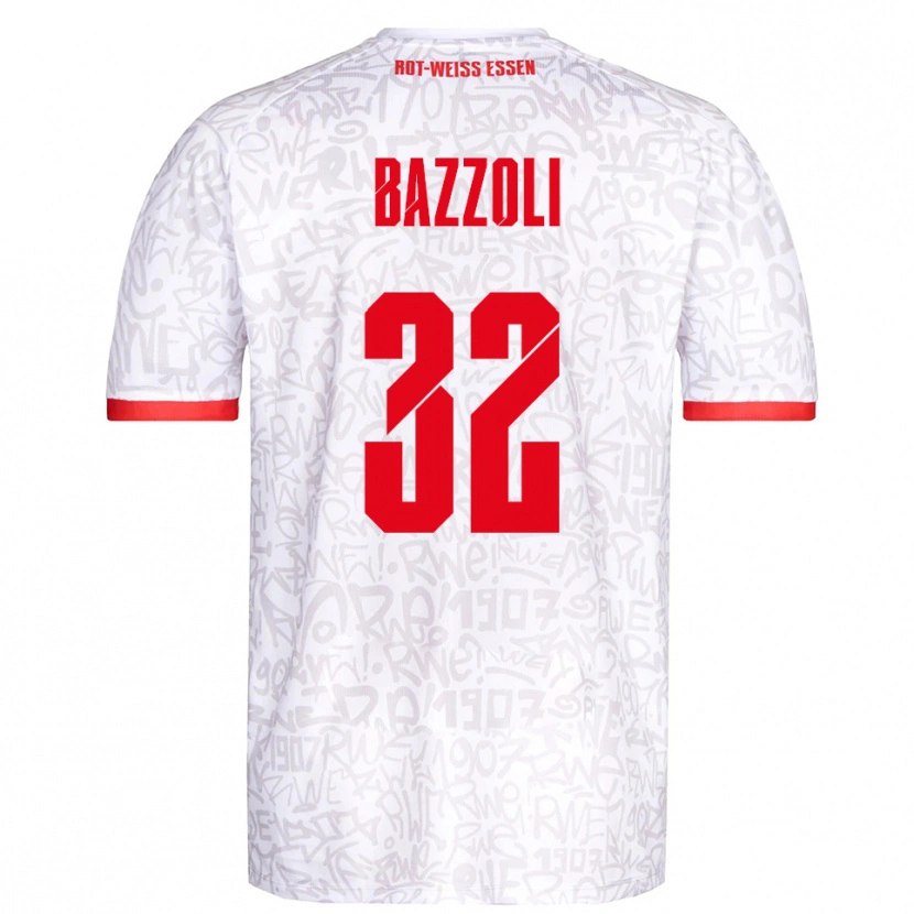 Danxen Women Luca Bazzoli #32 White Red Home Jersey 2025/26 T-Shirt