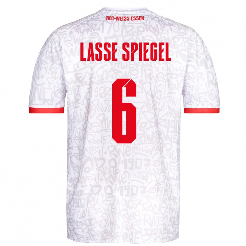 Danxen Women Jakob Lasse Spiegel #6 White Red Home Jersey 2025/26 T-Shirt