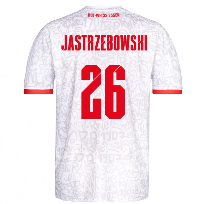 Danxen Women Oliver Jastrzebowski #26 White Red Home Jersey 2025/26 T-Shirt