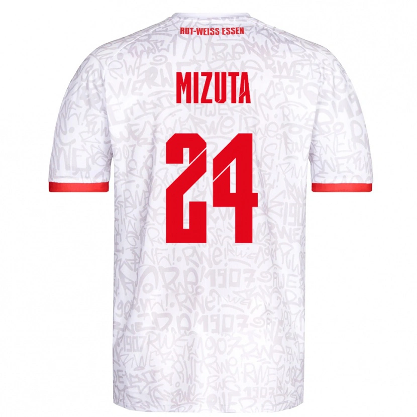 Danxen Women Kaito Mizuta #24 White Red Home Jersey 2025/26 T-Shirt