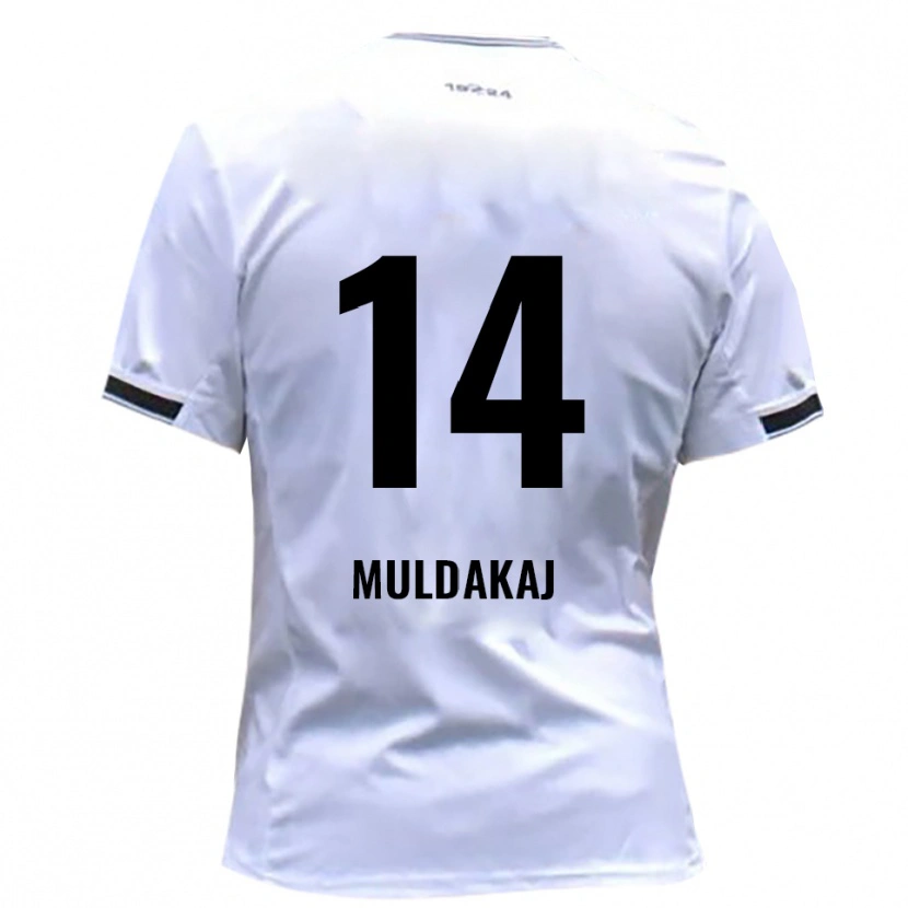 Danxen Women Ardit Muldakaj #14 White Red Home Jersey 2025/26 T-Shirt