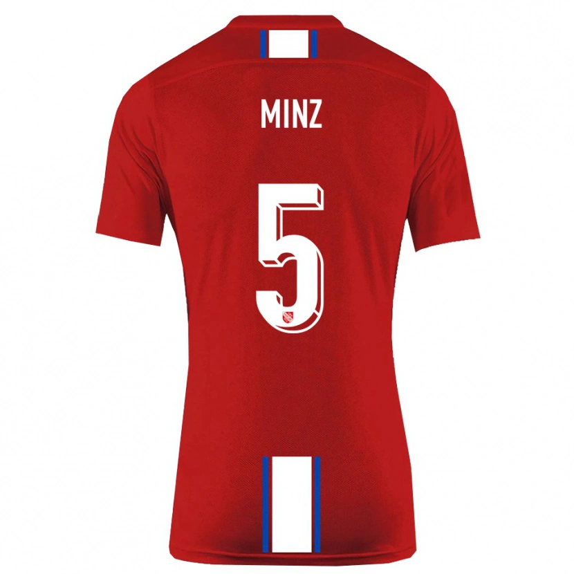 Danxen Women Dominic Minz #5 Red White Home Jersey 2025/26 T-Shirt