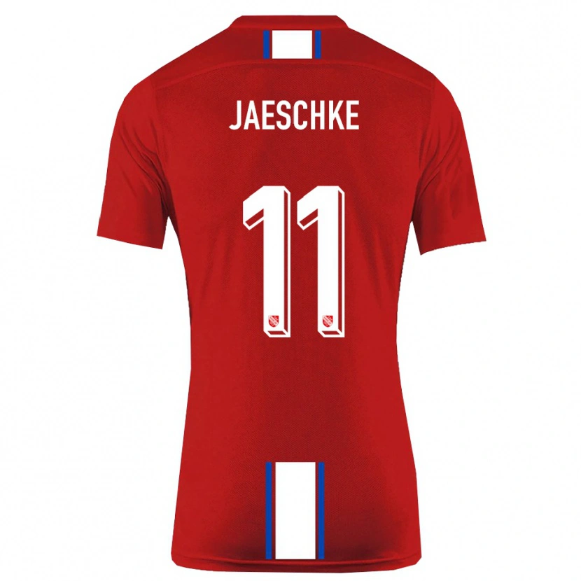 Danxen Women Yannik Jaeschke #11 Red White Home Jersey 2025/26 T-Shirt