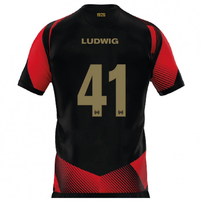 Danxen Women Finn Ludwig #41 Black Red Home Jersey 2025/26 T-Shirt