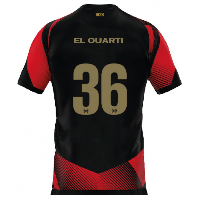Danxen Women Nassim El Ouarti #36 Black Red Home Jersey 2025/26 T-Shirt