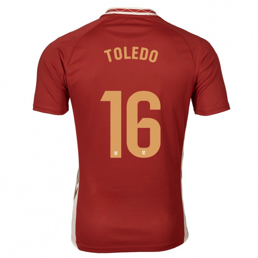 Danxen Women Adrián Toledo #16 Burgundy Gold Away Jersey 2025/26 T-Shirt