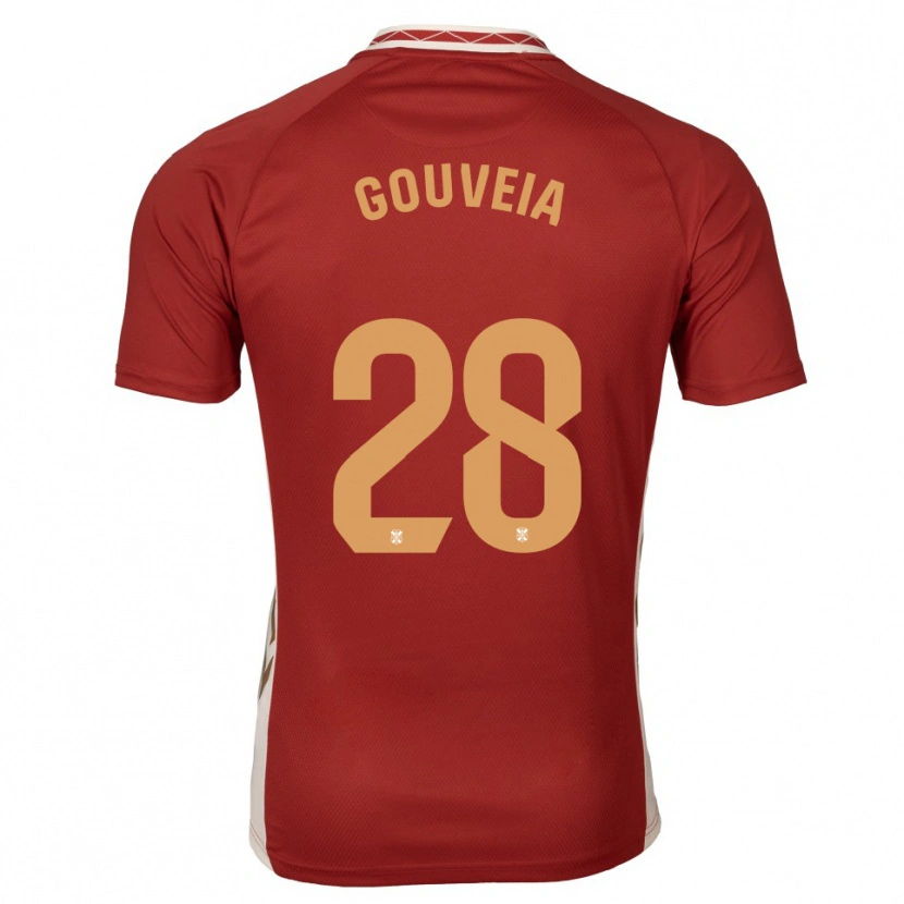 Danxen Women Diego Gouveia #28 Burgundy Gold Away Jersey 2025/26 T-Shirt