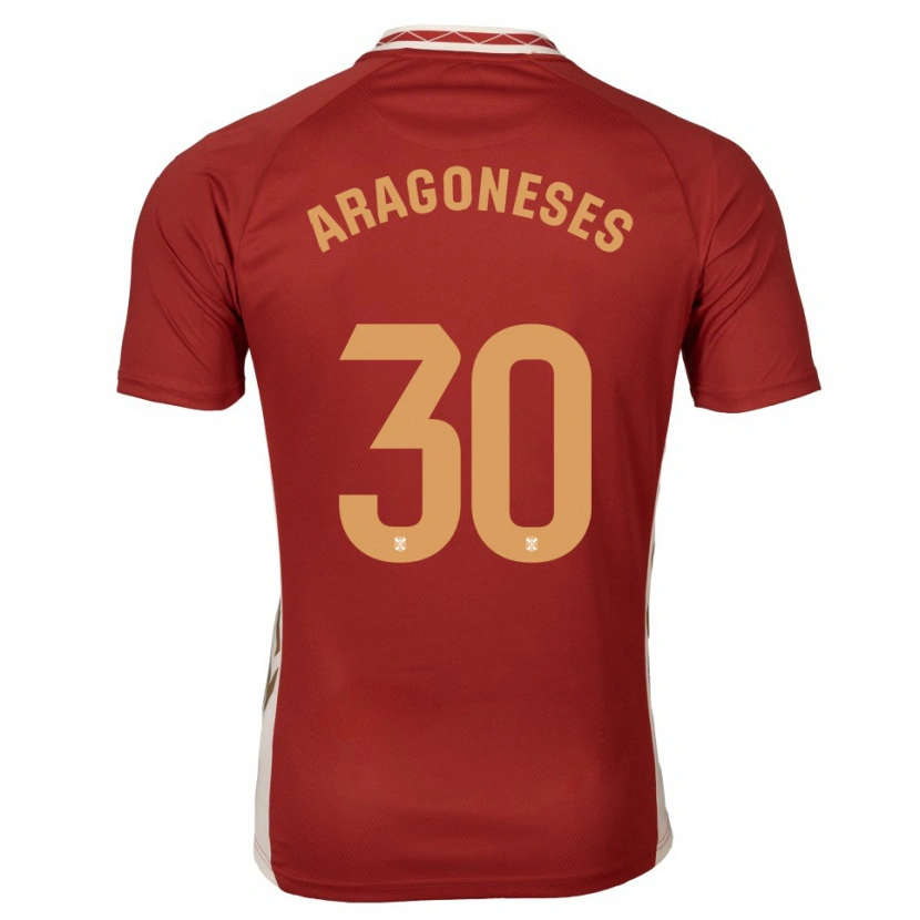 Danxen Women Sergio Aragoneses #30 Burgundy Gold Away Jersey 2025/26 T-Shirt