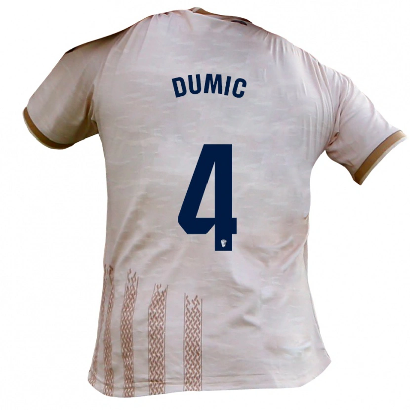 Danxen Women Dario Dumic #4 Off-White Brown Away Jersey 2025/26 T-Shirt
