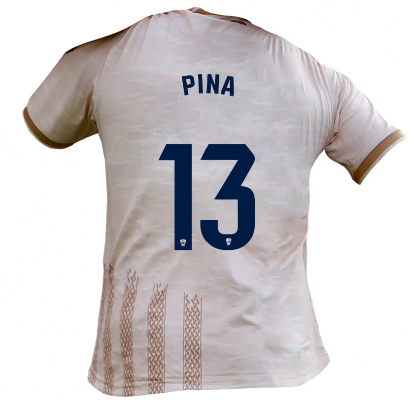 Danxen Women Antonio Pina #13 Off-White Brown Away Jersey 2025/26 T-Shirt